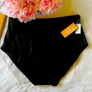 New With Tags High Coverage High Waist Black XL (16-18) Kona Sol Swim Bottoms